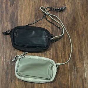 Thirty-One Black and Gray Crossbody Bags with Chain Detail